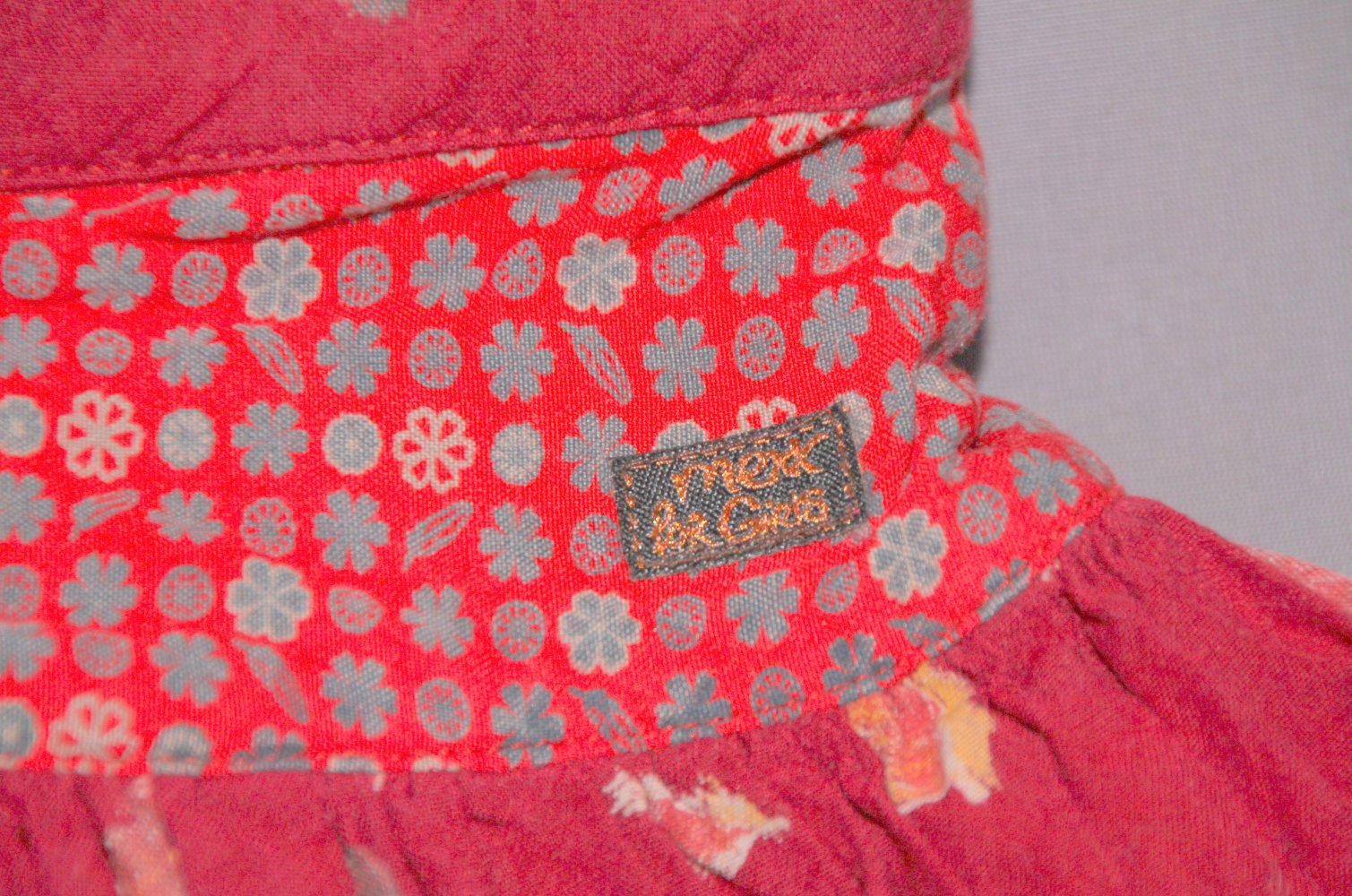 Mexx Rock Röckchen 98 104 Kleid Feder Blumen bordo rot w Neu