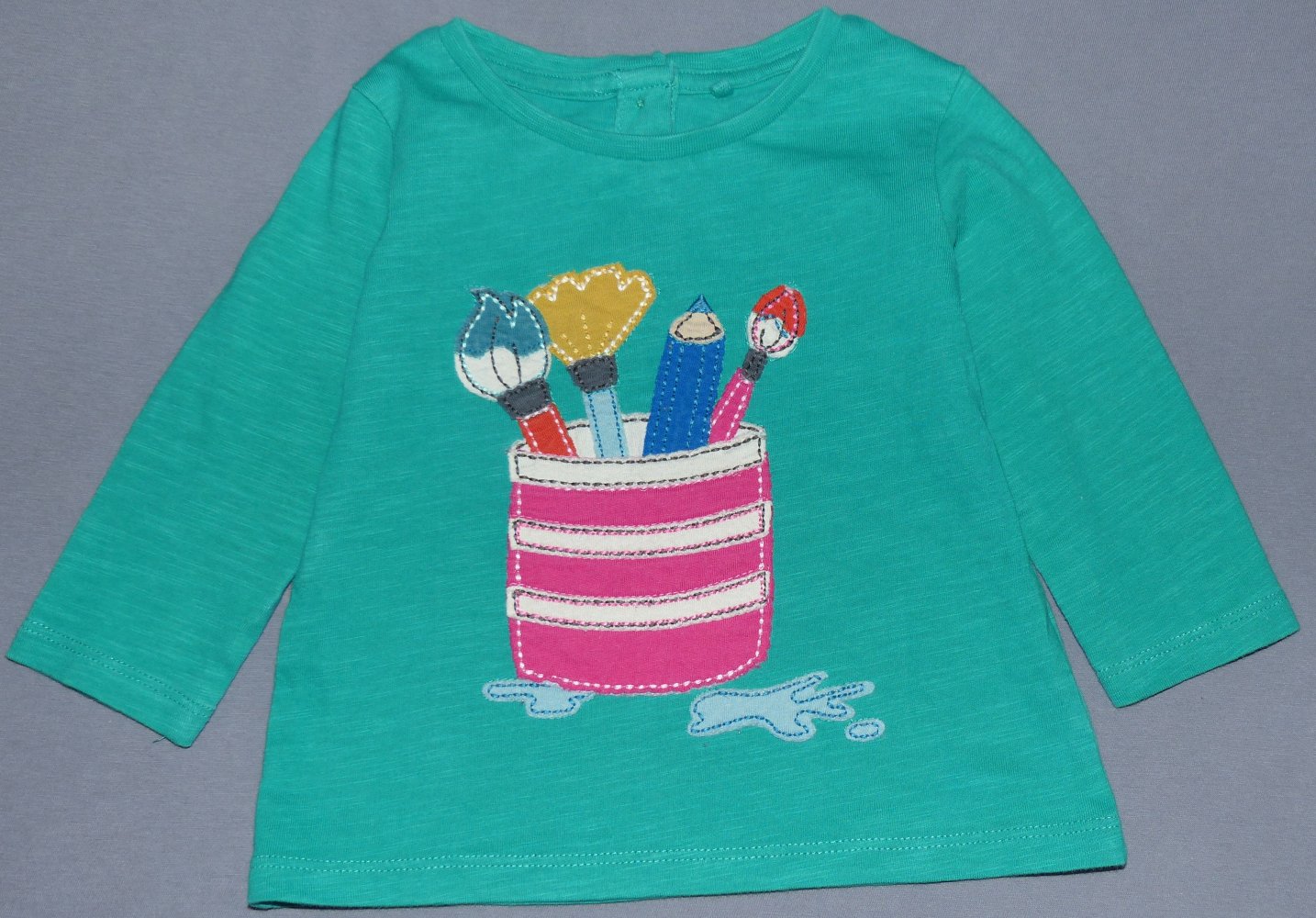 Next Longsleeve 62 68 74 3-6 M LA Shirt grün Pinsel w Neu