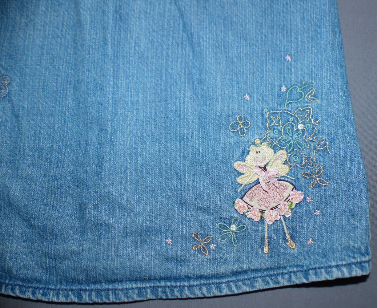 NEXT Jeans Kleid 92 98 2 - 3 J blau rosa Mode UK England w Neu