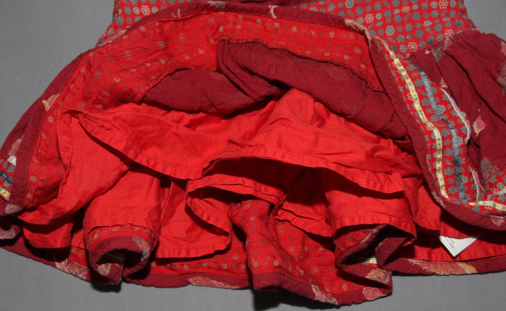 Mexx Rock Röckchen 98 104 Kleid Feder Blumen bordo rot w Neu