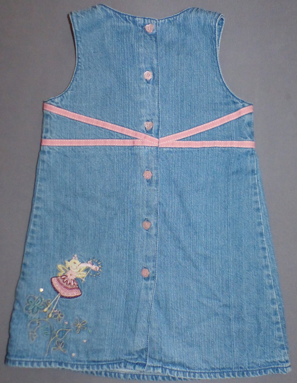 NEXT Jeans Kleid 92 98 2 - 3 J blau rosa Mode UK England w Neu