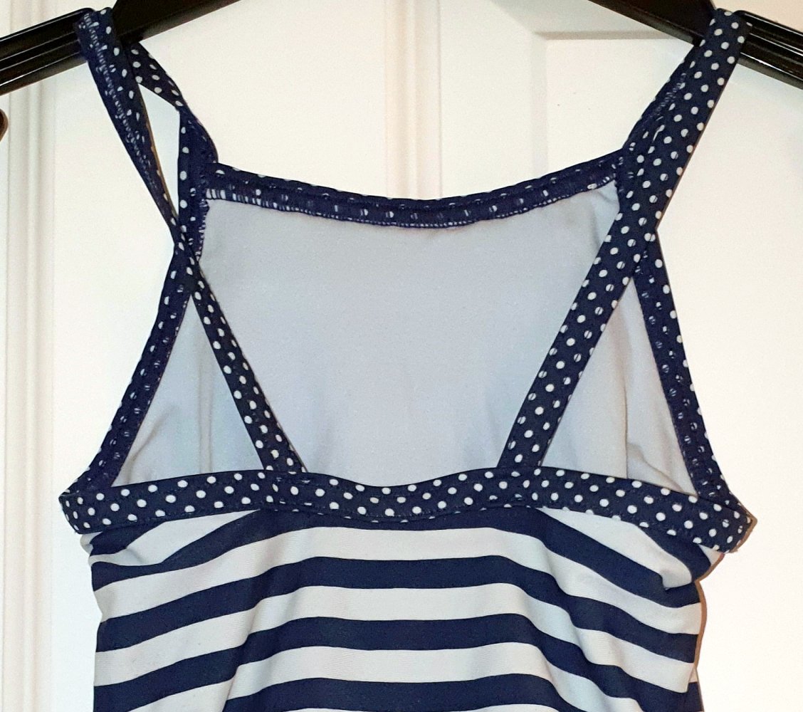 H&M Badeanzug 86 92 Sommer Bikini Maritim Urlaub Strand weiß blau