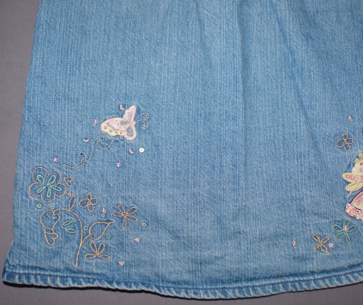 NEXT Jeans Kleid 92 98 2 - 3 J blau rosa Mode UK England w Neu