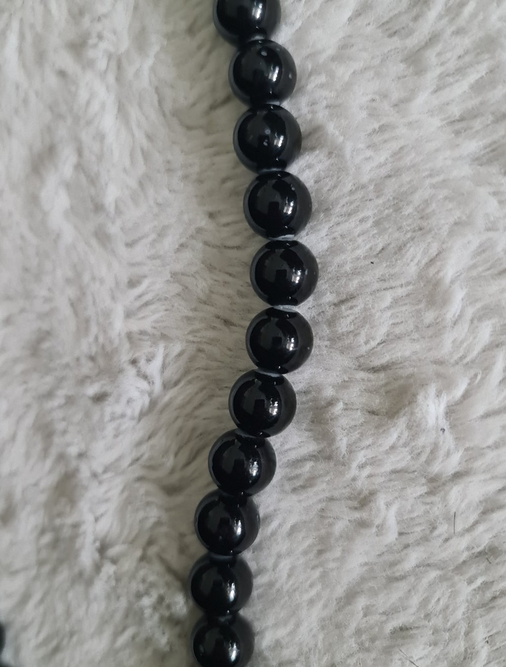 Lange schwarze Halzkette Perlen