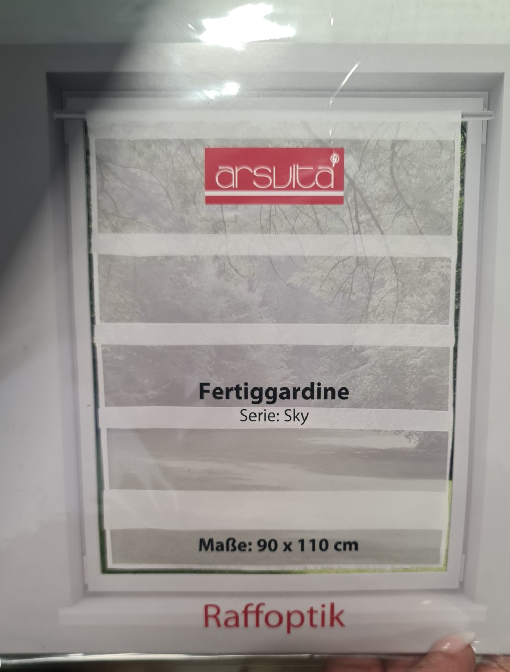 Raffgardine Fenstergardine 90x110cm weiß