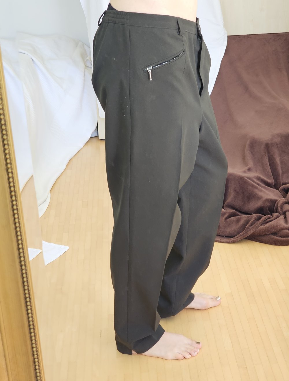 Chinohose Khaki 44 XXL Hose pants Anzughose Kaki Grün Retro