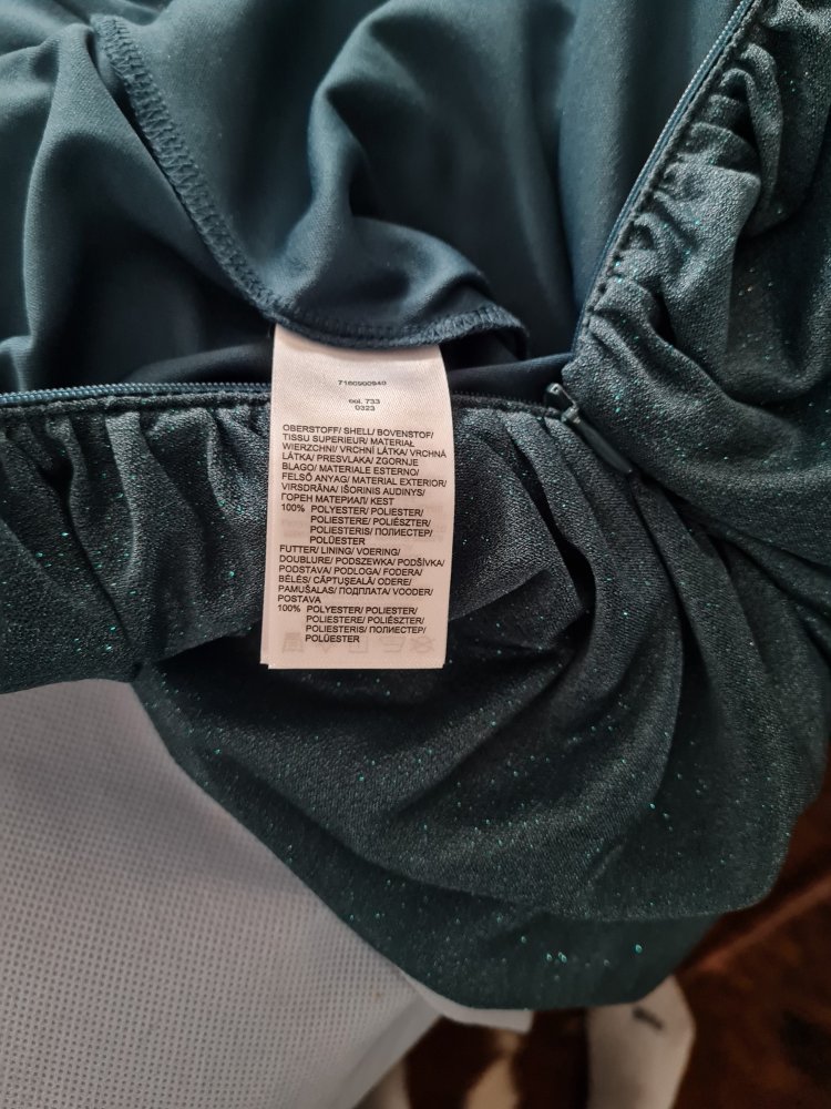 Abendkleid /Ballkleid /Abiball-Kleid petrol/türkis Glitzerelemente