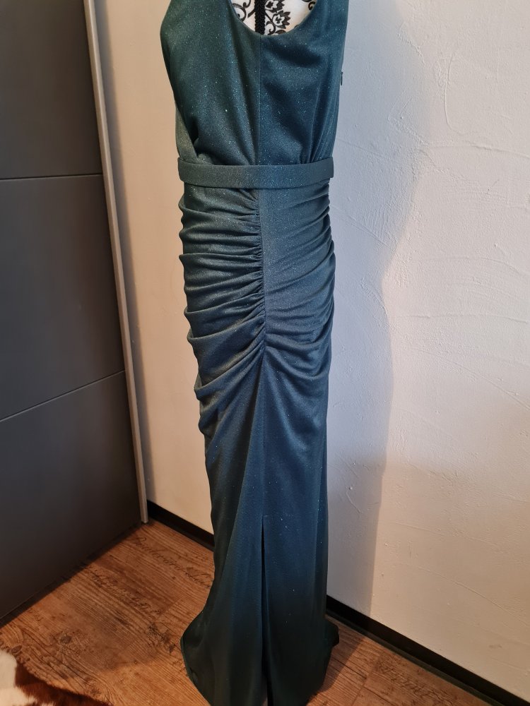 Abendkleid /Ballkleid /Abiball-Kleid petrol/türkis Glitzerelemente