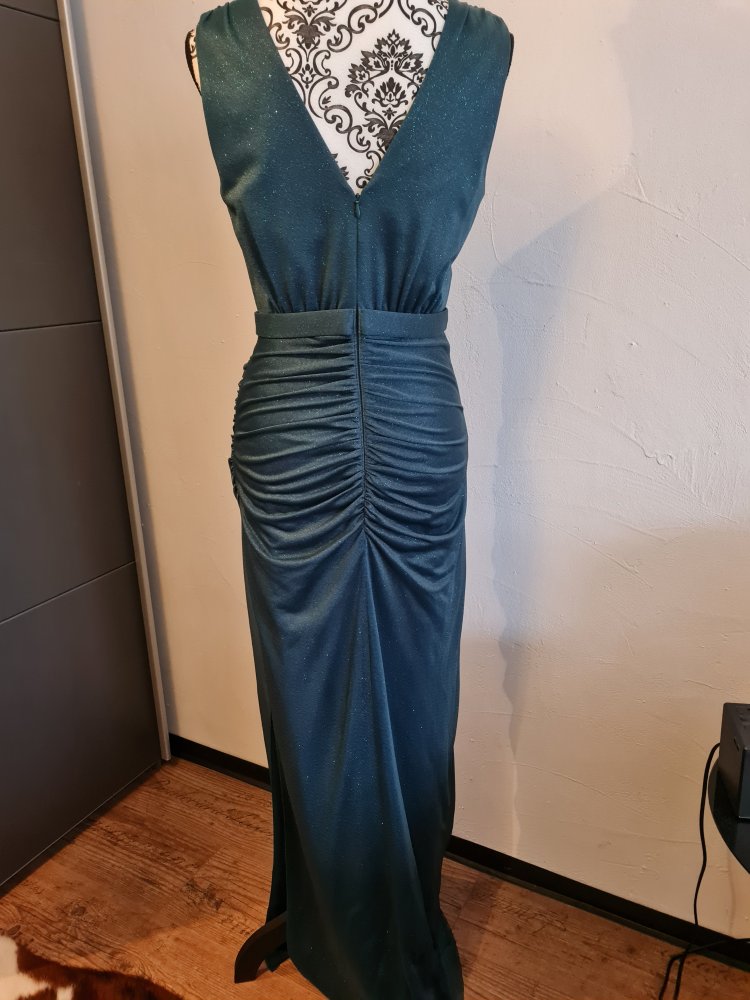 Abendkleid /Ballkleid /Abiball-Kleid petrol/türkis Glitzerelemente