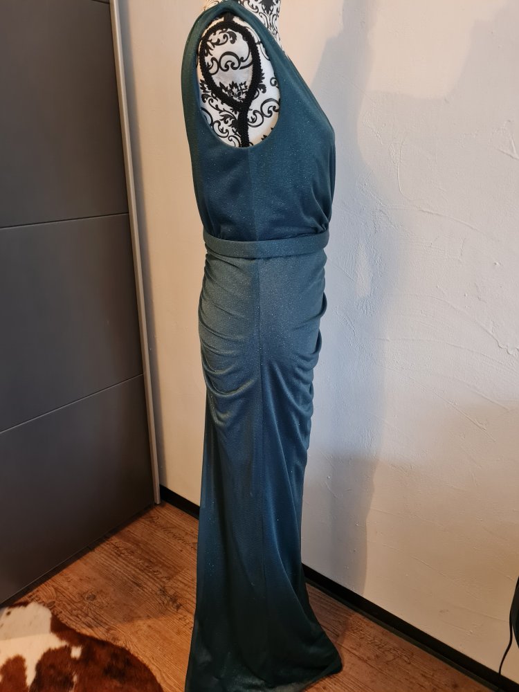 Abendkleid /Ballkleid /Abiball-Kleid petrol/türkis Glitzerelemente