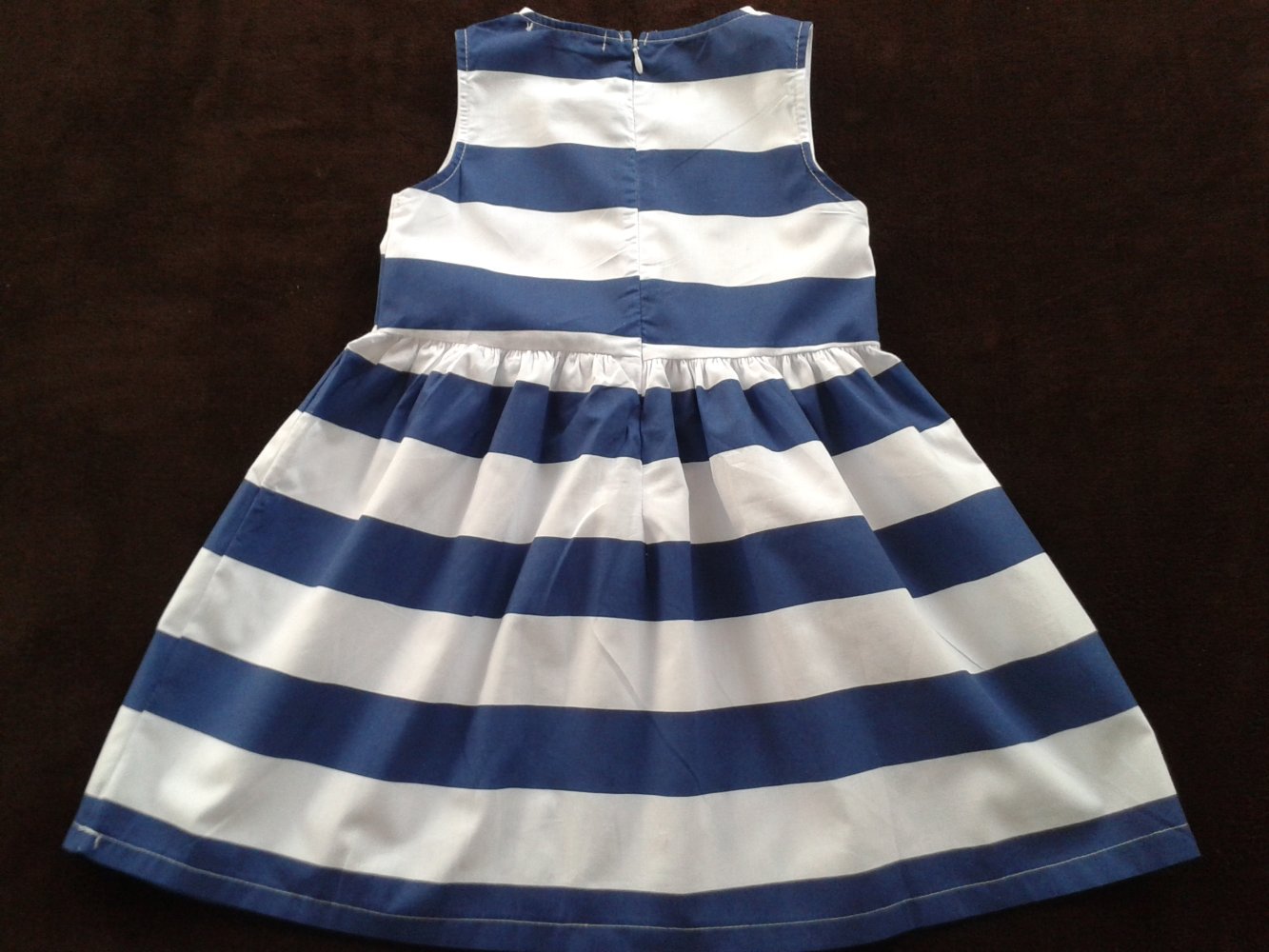 Kinder Mädchen Baby Kleid Kleidchen Schleifen Gestreift Schleife Festlich Besondere Anlässe Marineblau Weiß Reißverschluss Gr. 68/74