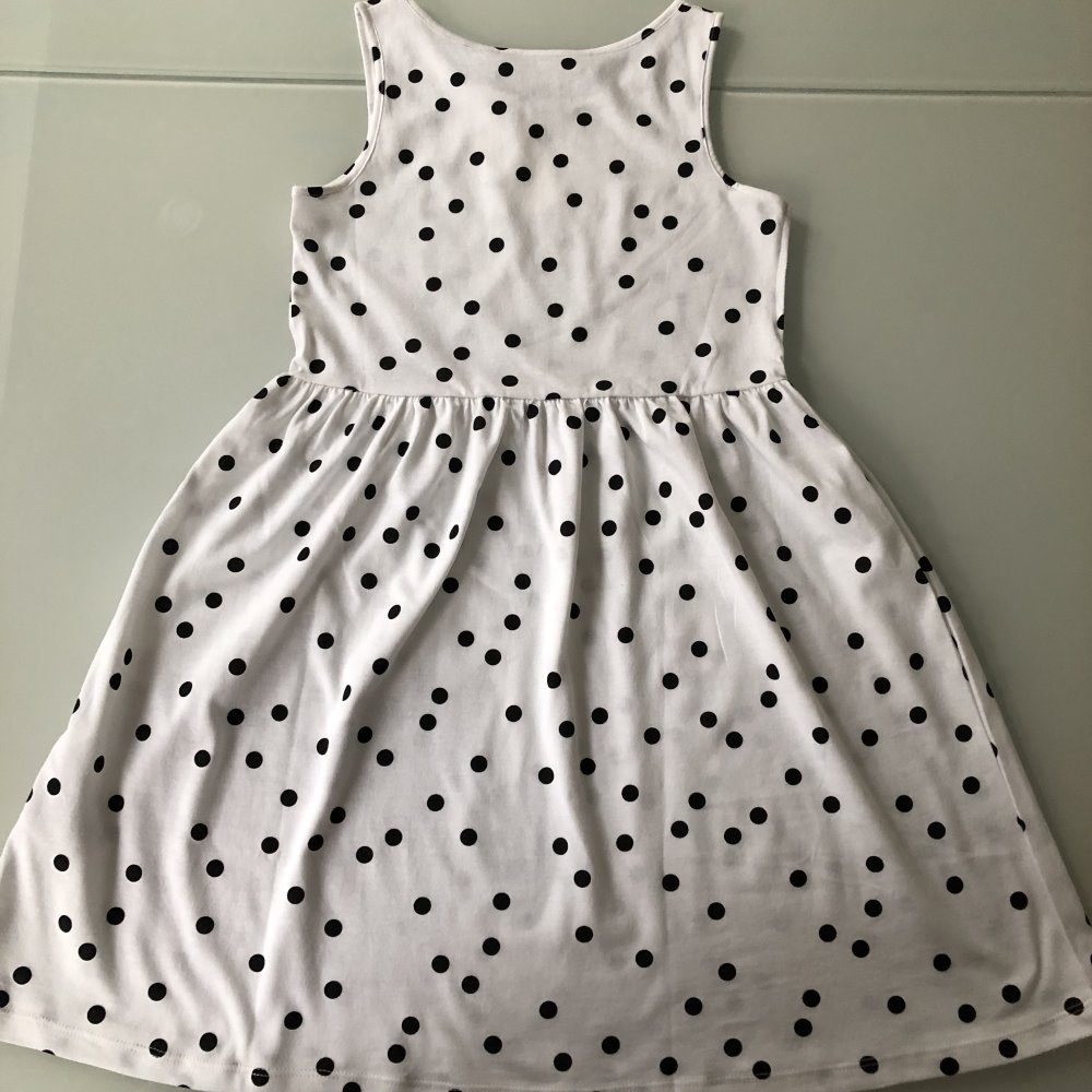 Mädchen Kleid Kleidchen Halloween Katze Hase Booo Fasching Verkleidung Baumwolle Bessondere Anlässe Gepunktet Weiß Schwarz, Marke: H&M, neu mit Etikett Gr. 140