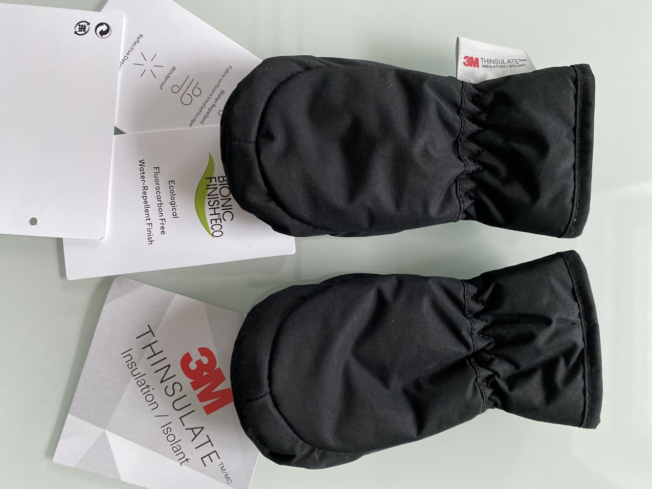 Leichte Skifäustlinge Leichte Skihandschuhe mit Futter aus weichem Fleece und Reflektoren Gummiband Gr. 62/68. 