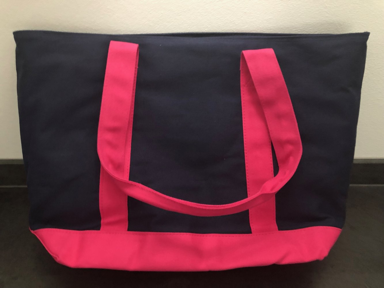 Shopper Einkaufstasche Tasche mit integriertem Kühlfach Marineblau Fucsia