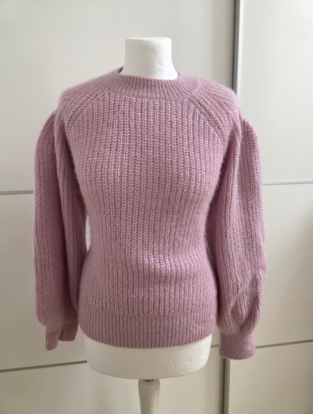 Dicker, warmer rosa Pulli Gr. XL mit Glitzerfäden