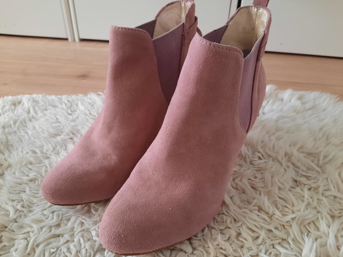 Wie neu GANT Absatz Stiefeletten Chelsea Boots Wildleder Damen Stiefel weich Boots rosé flieder Gr 38 