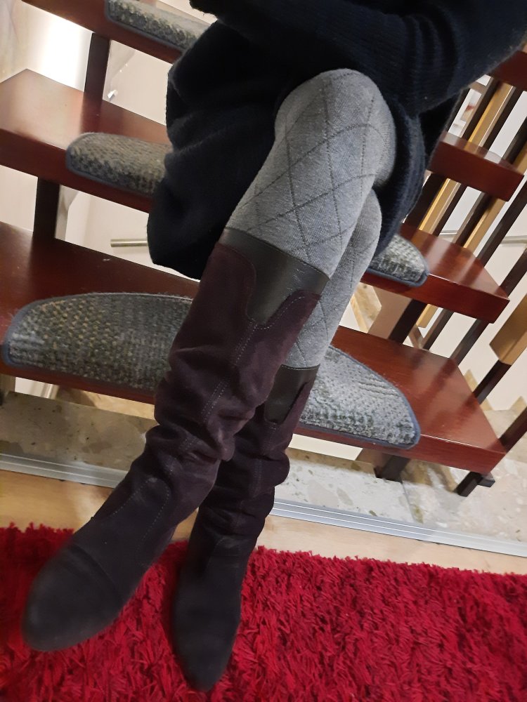 neuwertig Mexx Damen Stiefel Wildleder weich Boots lila Gr 36