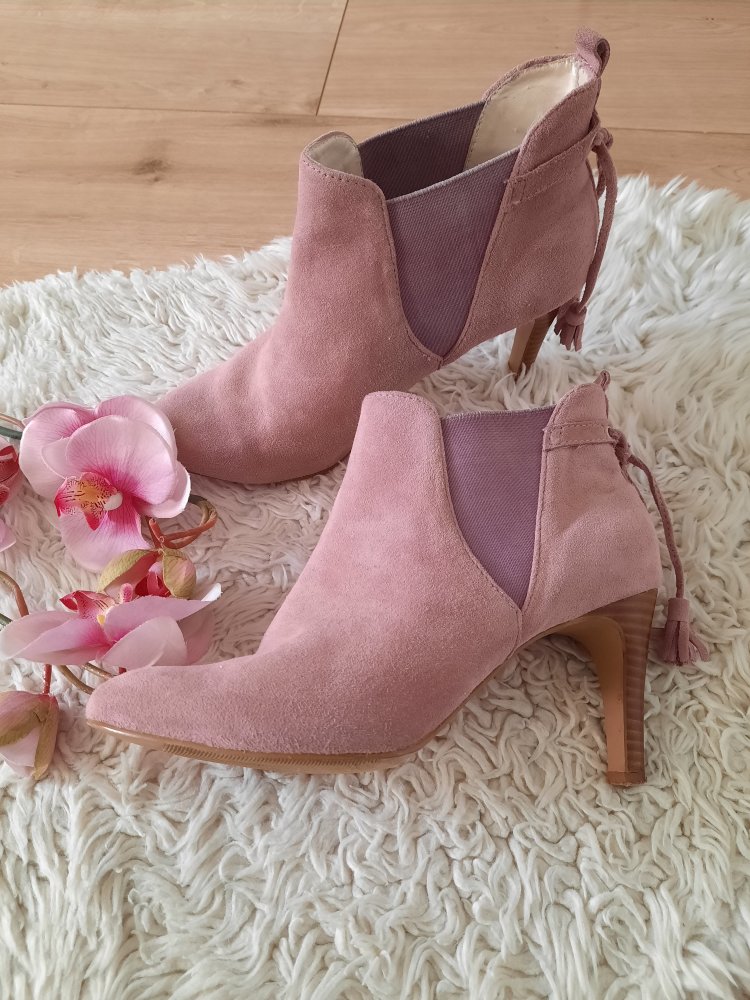 Wie neu GANT Absatz Stiefeletten Chelsea Boots Wildleder Damen Stiefel weich Boots rosé flieder Gr 38 