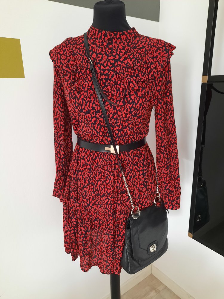 Wie NEU Zara Lockeres Midikleid Volant A Linie Boho verspielt XS