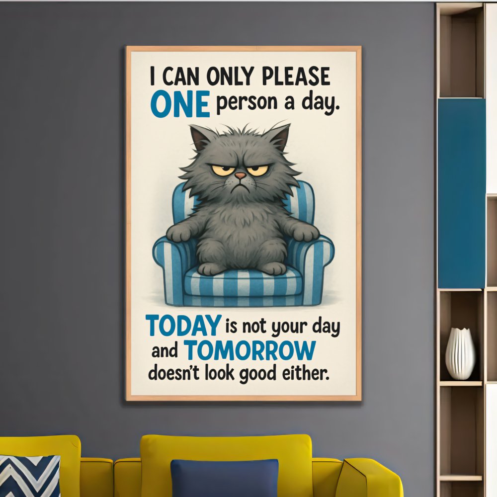 Digitales Poster Grumpy Cat Spruch – I Can Only Please One – JPEG 300dpi