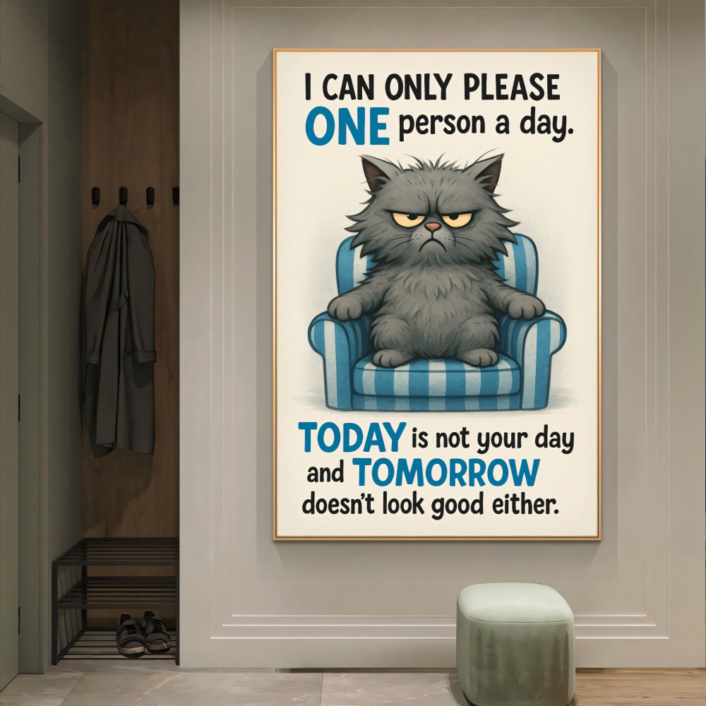 Digitales Poster Grumpy Cat Spruch – I Can Only Please One – JPEG 300dpi