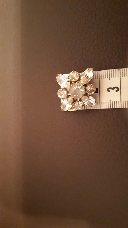 Brosche, Vintage, klein, Strasssteine