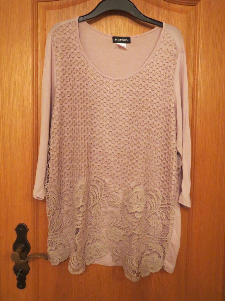 Bluse, Tunika, Gr.42/M, altrosa, 3/4 Ärmel