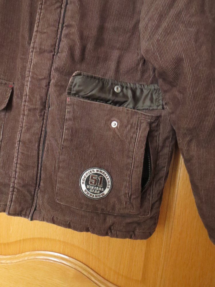  Winterjacke mit Kapuze, Gr.176, braun, Cord