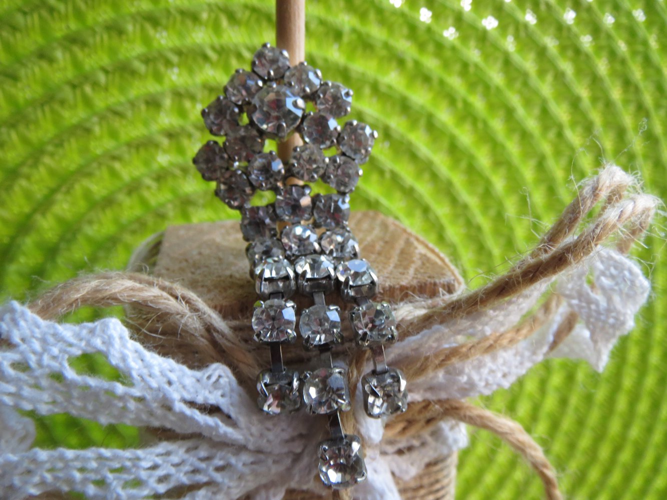 Brosche, Vinage, Strasssteine