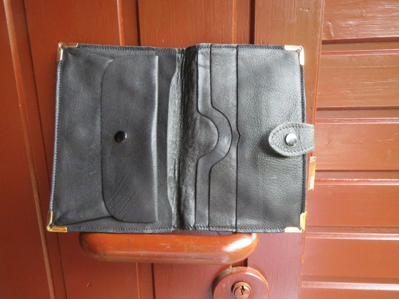 Brieftasche, Damen, Herren, schwarz,Leder