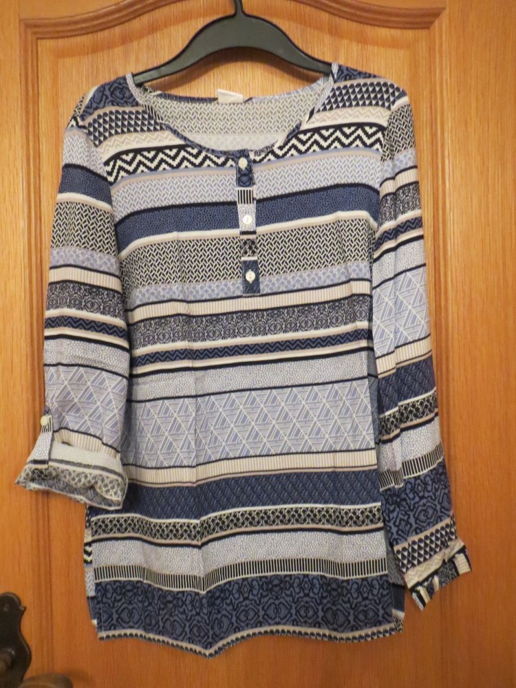Bluse, Tunika, Gr.42/M, Schlupfbluse, blau