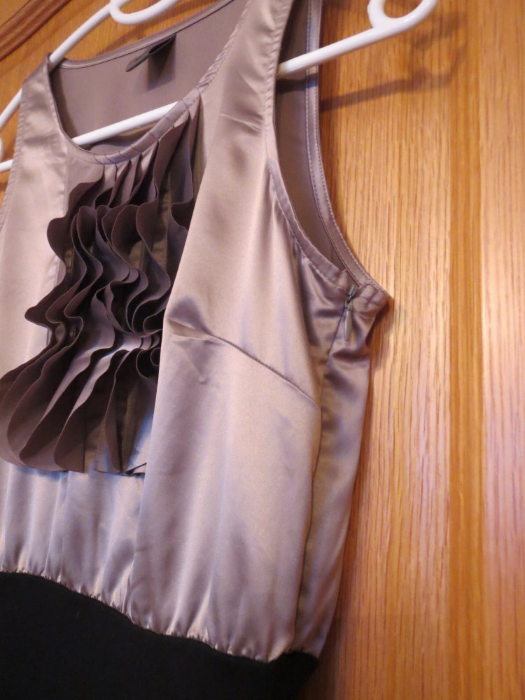 Kleid, Gr.XS, schwarz-beige