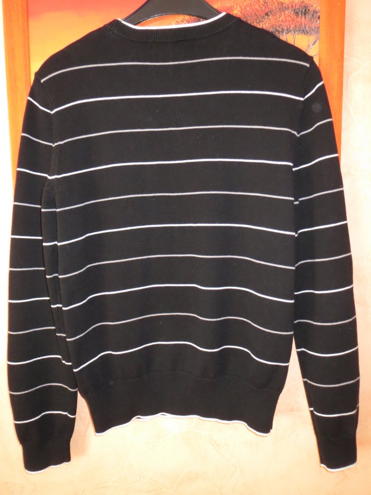 Pullover, Gr.M, schwarz, gestreift