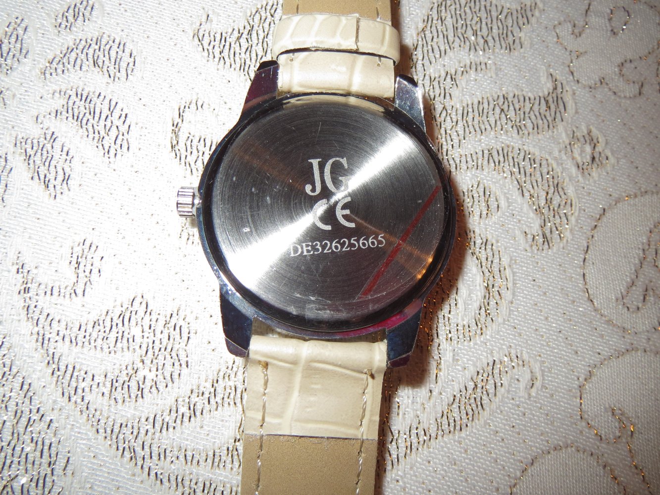 Damenuhr Quarz *JG* mit Creme farbenes Armband, NEU