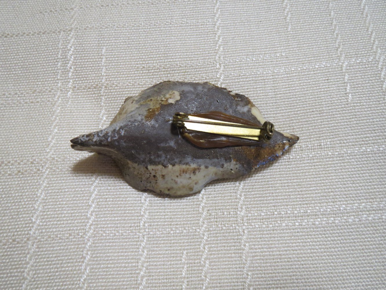 Brosche, Vinage, Herbst, 2 Blätter