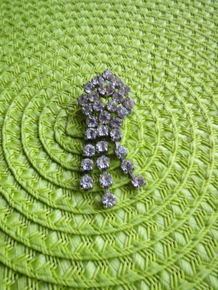 Brosche, Vinage, Strasssteine