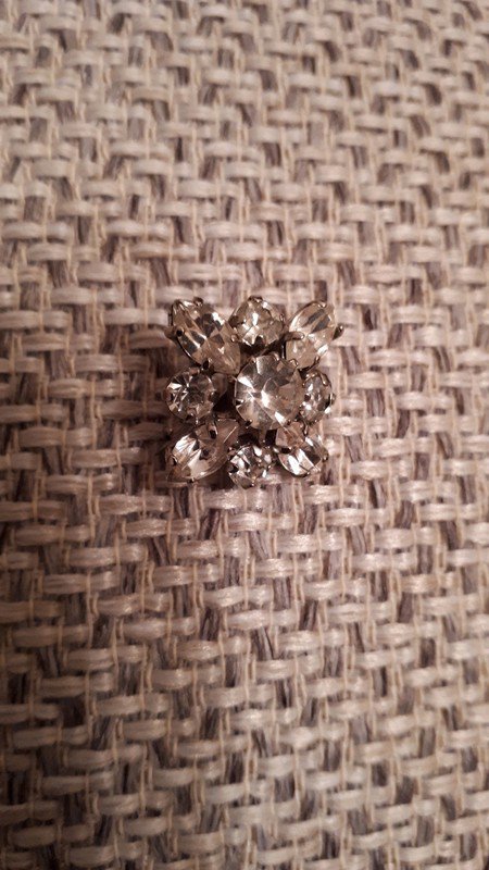 Brosche, Vintage, klein, Strasssteine