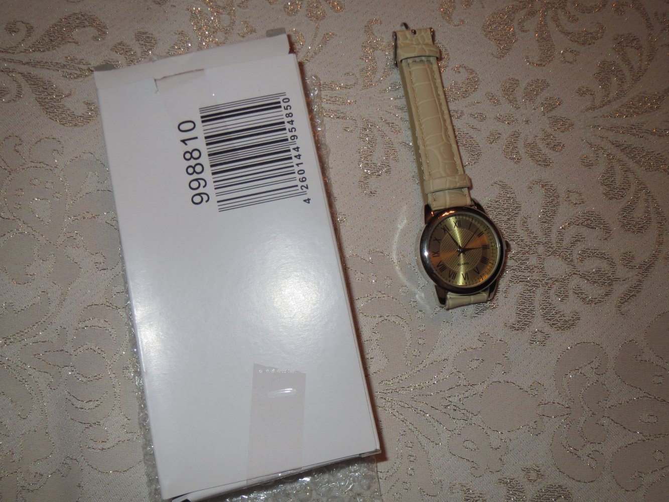 Damenuhr Quarz *JG* mit Creme farbenes Armband, NEU