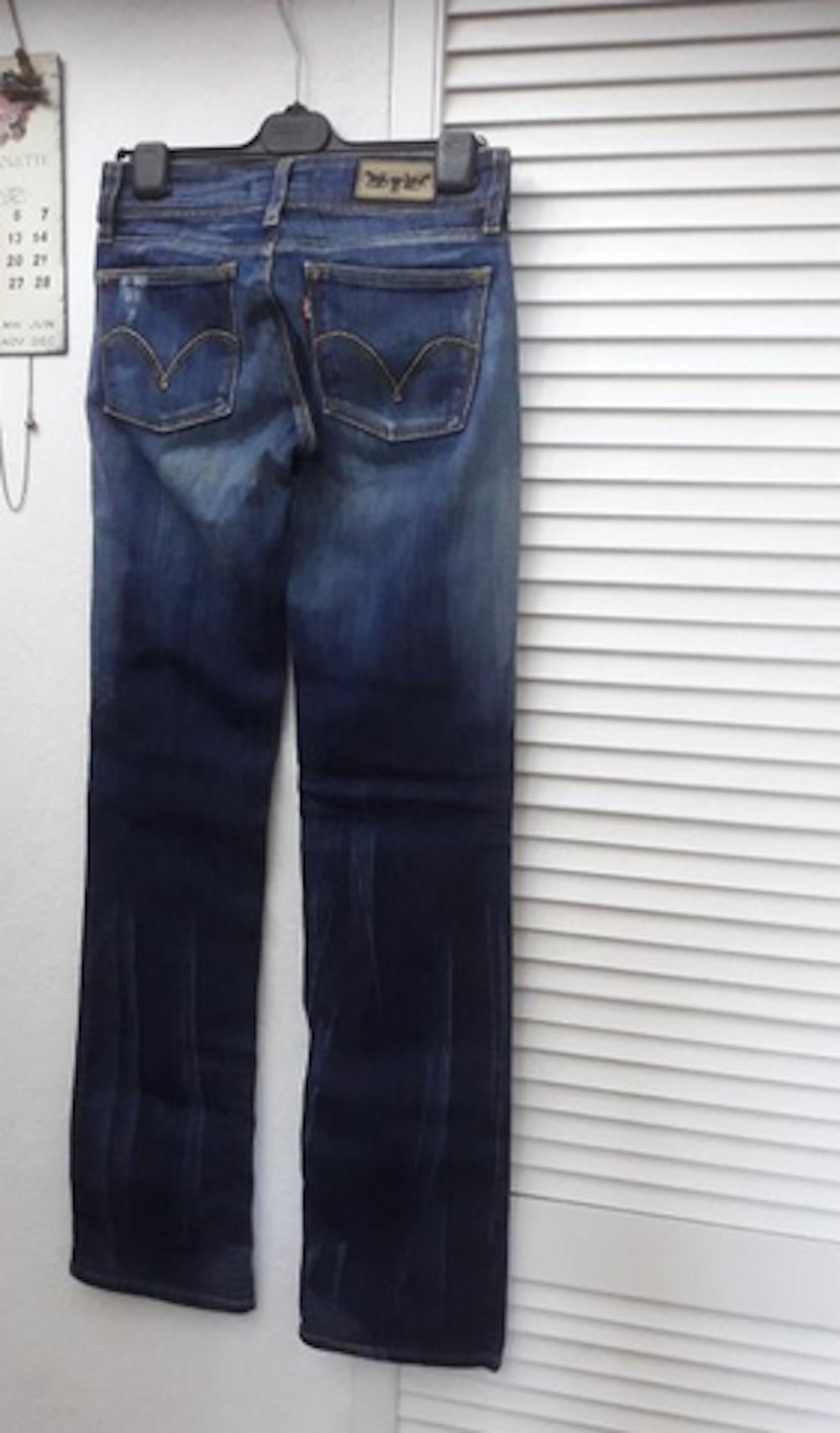 LEVIS STRAUSS STRAIGHT FIT 570 GERADES BEIN STRETCHHOSE JEANS HÜFTJEANS JEANSHOSE 27/34 34 XS