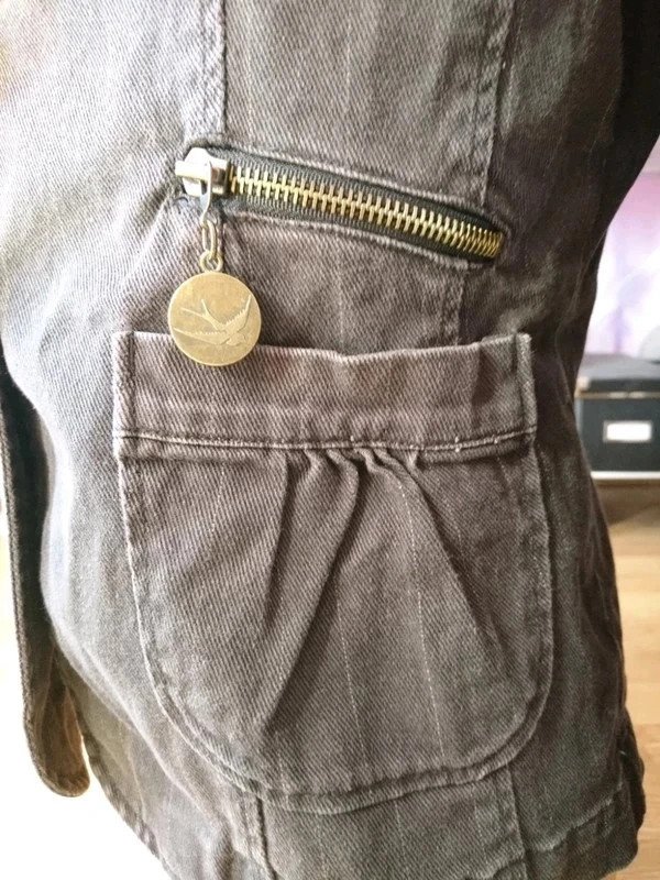 Jeans Blazer | Gr. S 36 M 38 | dunkelgrau Nadelstreifen | UND