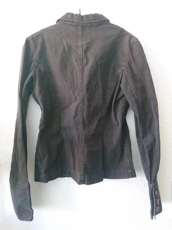 Jeans Blazer | Gr. S 36 M 38 | dunkelgrau Nadelstreifen | UND