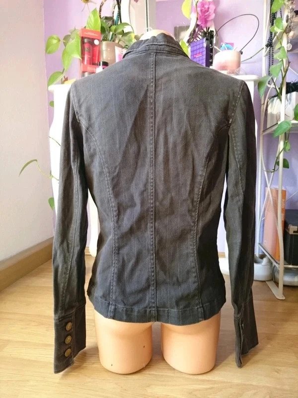 Jeans Blazer | Gr. S 36 M 38 | dunkelgrau Nadelstreifen | UND