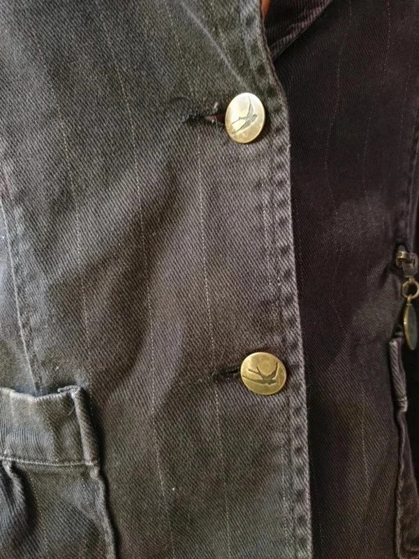 Jeans Blazer | Gr. S 36 M 38 | dunkelgrau Nadelstreifen | UND