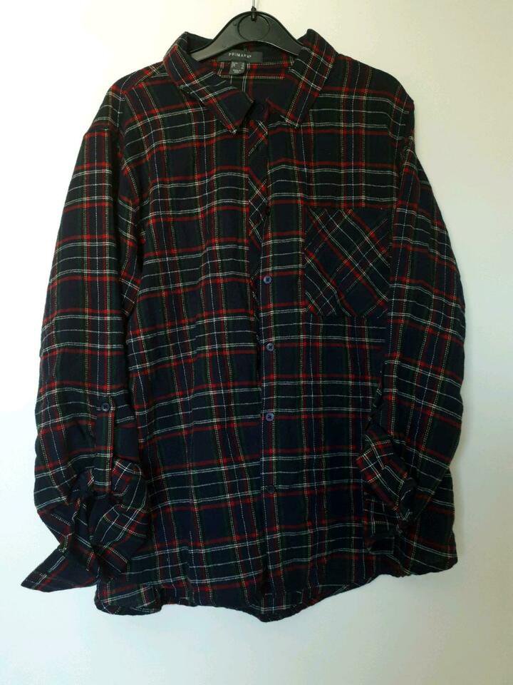 Kariertes Hemd Dunkelblau Holzfällerhemd 44