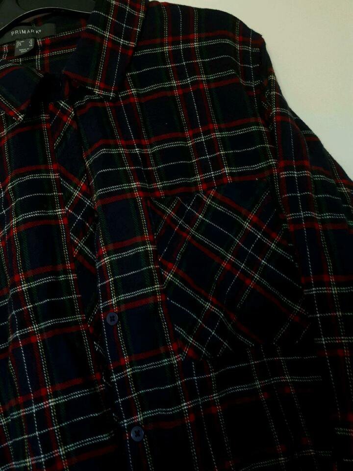 Kariertes Hemd Dunkelblau Holzfällerhemd 44