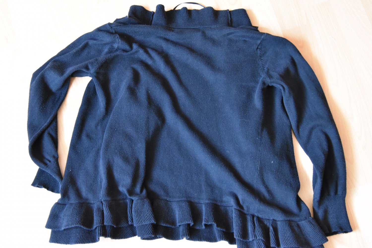 Rüschenshirt, langarm, schwarz