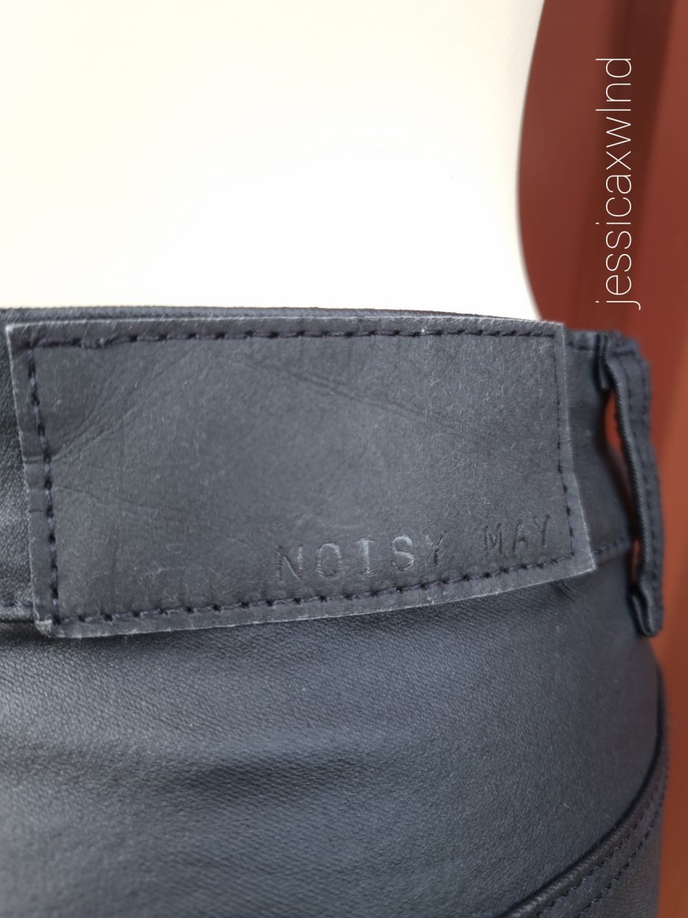 Skinny Leder Jeans Hose Schwarz Noisymay