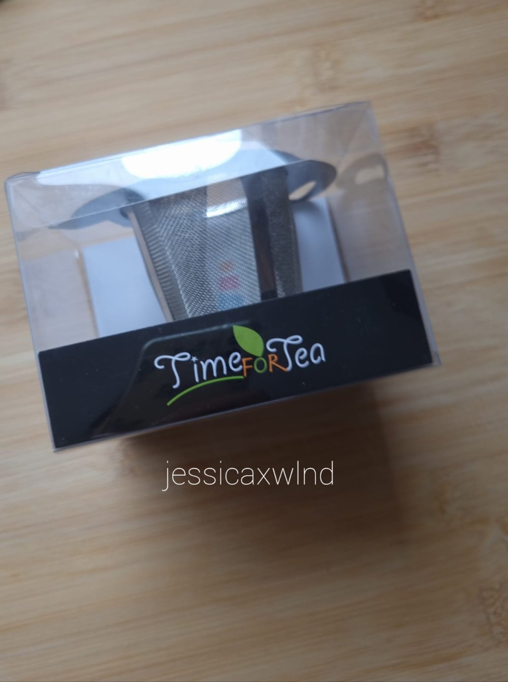 Teesieb mit Auffangschale Kannenform