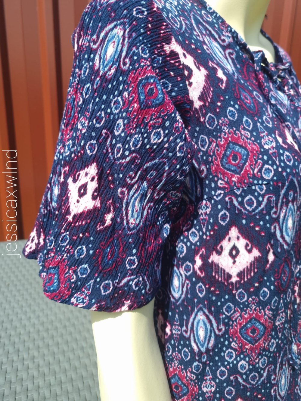 Bluse Schnüren Geriffelt Y2K Vintage