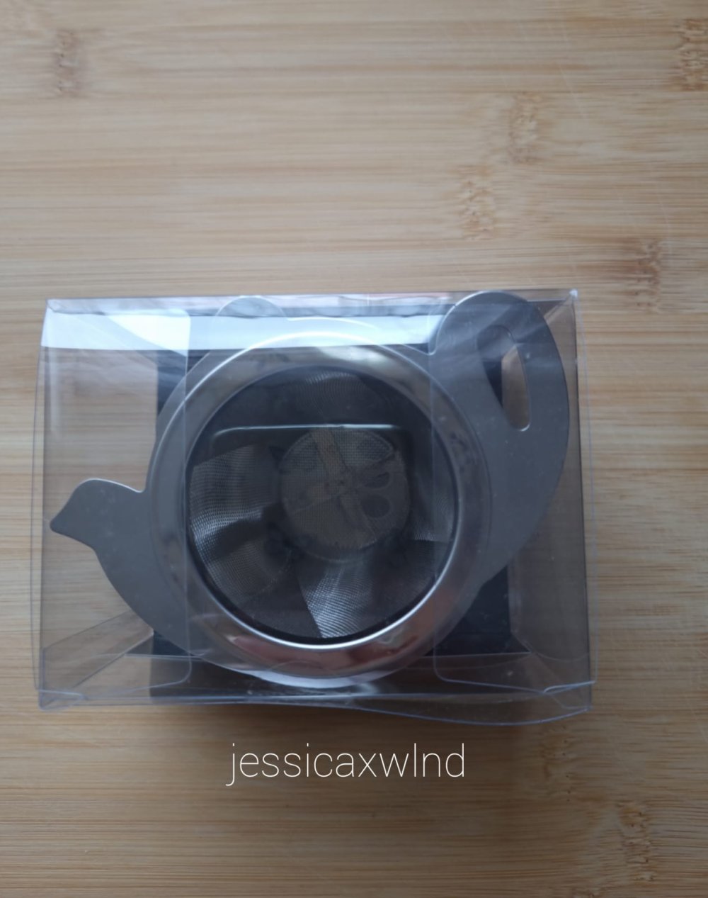 Teesieb mit Auffangschale Kannenform